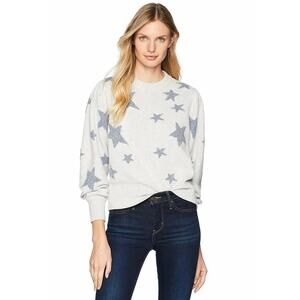 Rebecca Taylor Intarsia Gray Pullover Sweater Shimmer Star Print XS